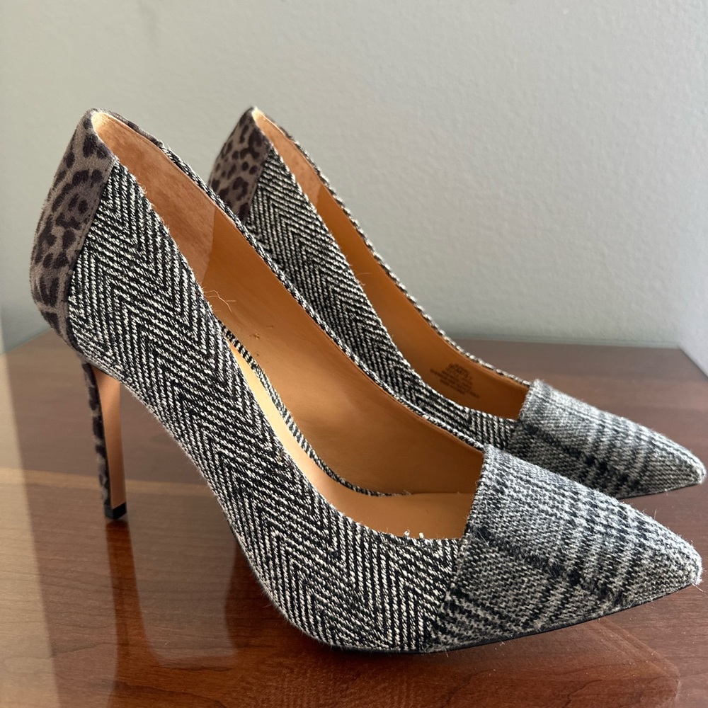 Jessica Simpson Gray and Brown Stiletto Heels